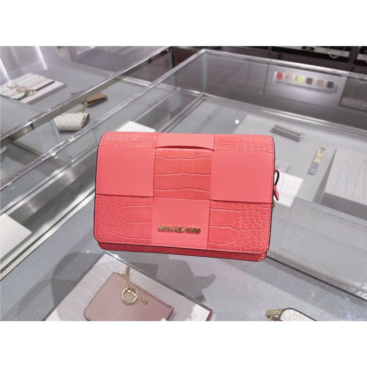 Michael Kors Mercer Small Clutch Crossbody Grapefruit