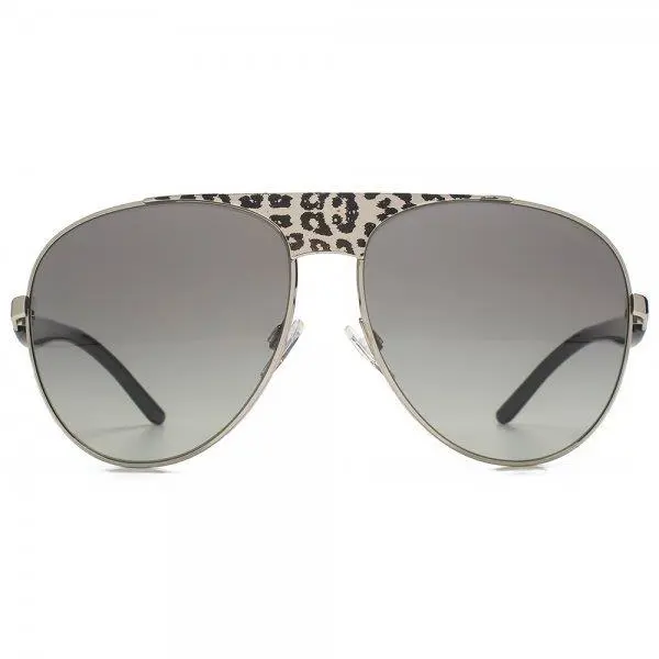 Michael Kors Sunglasses MK 1006 105911 Black Silver Leopard / Gray 62 MM
