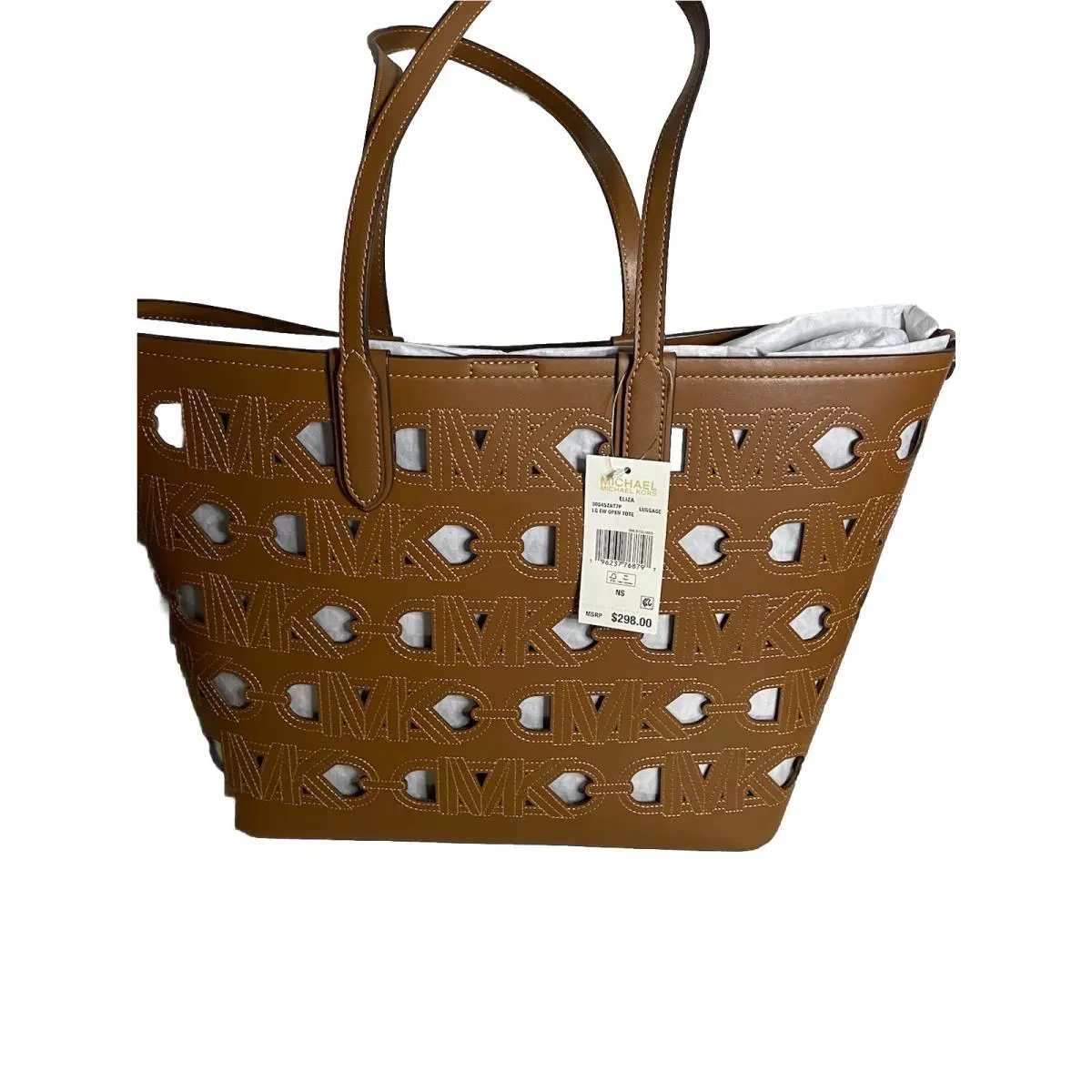 Michael Kors Eliza Large East West Brown Tote Luggage 298.00