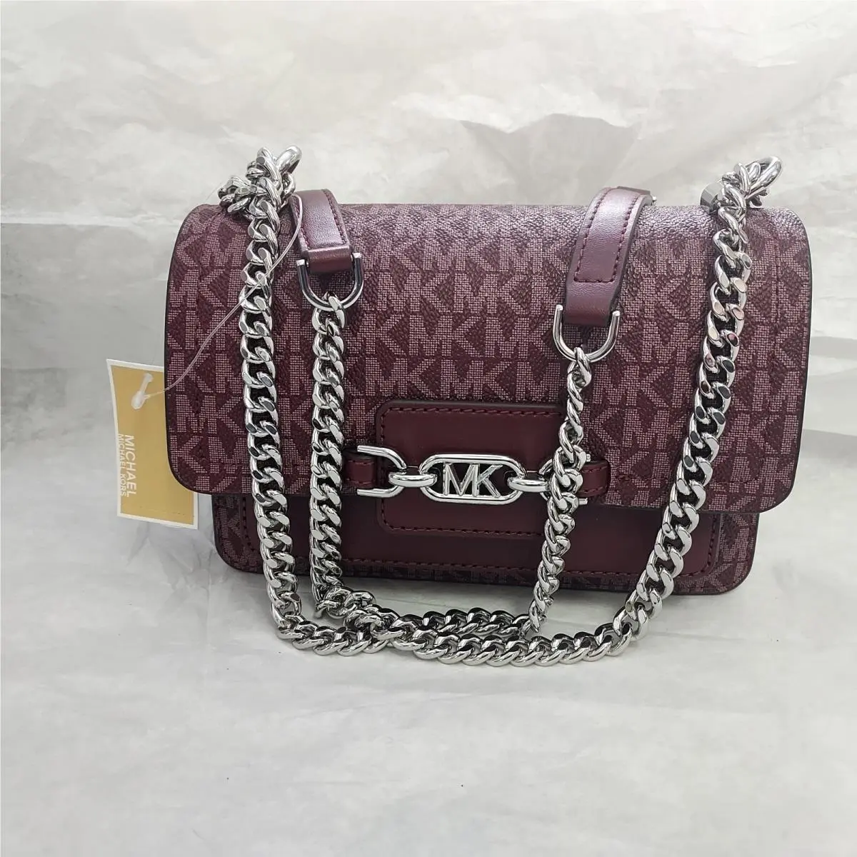 Michael Kors Heather Extra-small Leather Crossbody Bag Shoulder Bag Merlot