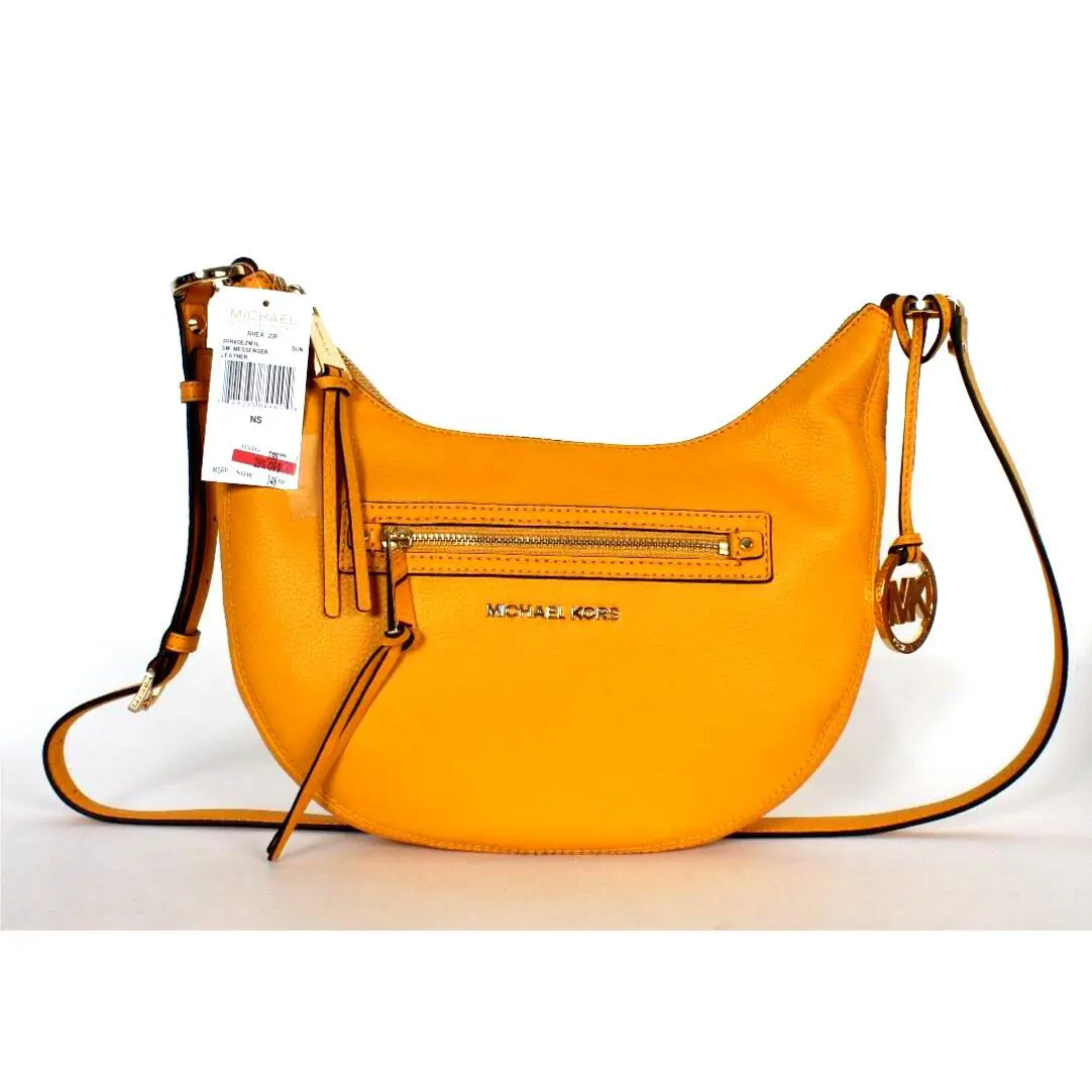 Michael Kors Rhea Zip Small Messenger Sun - Exterior: Yellow