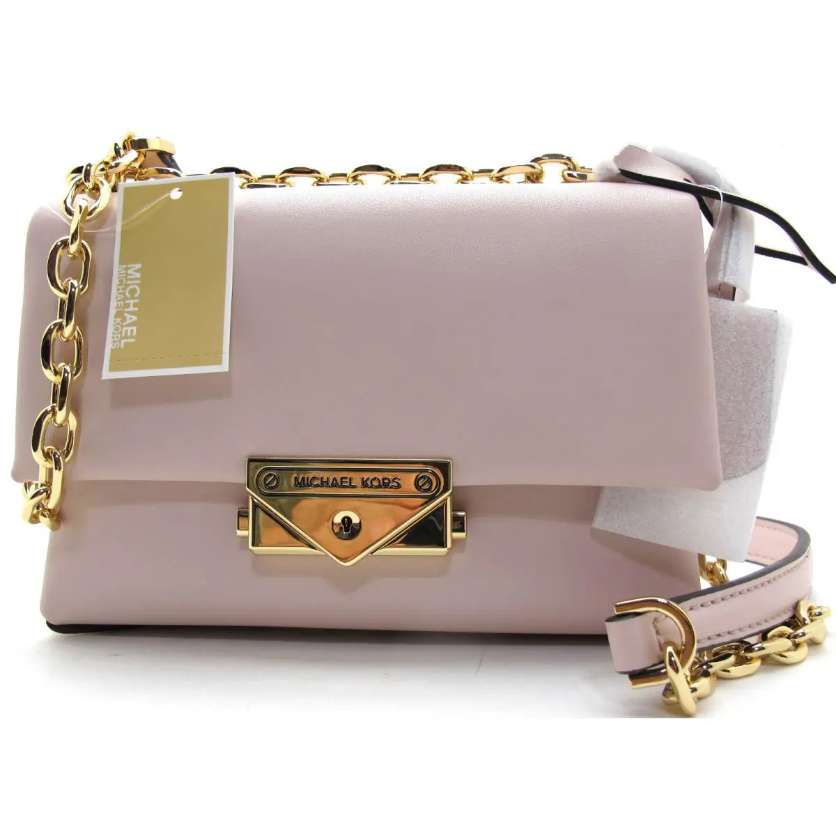Michael Kors Cece Sm Conv Flap Crossbody Leather Powder Blush