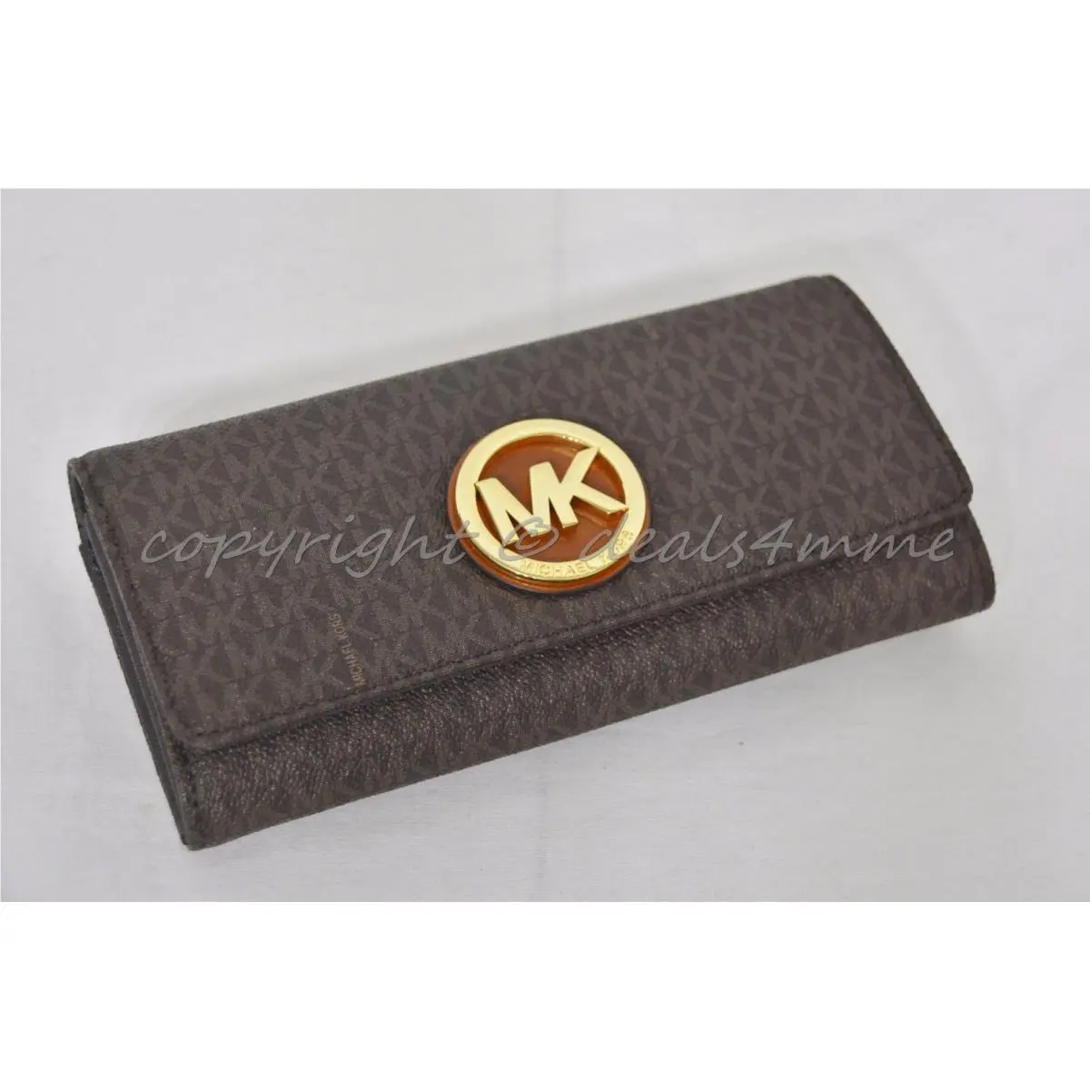Kors Signature MK Pvc Fulton Carryall Wallet in Brown
