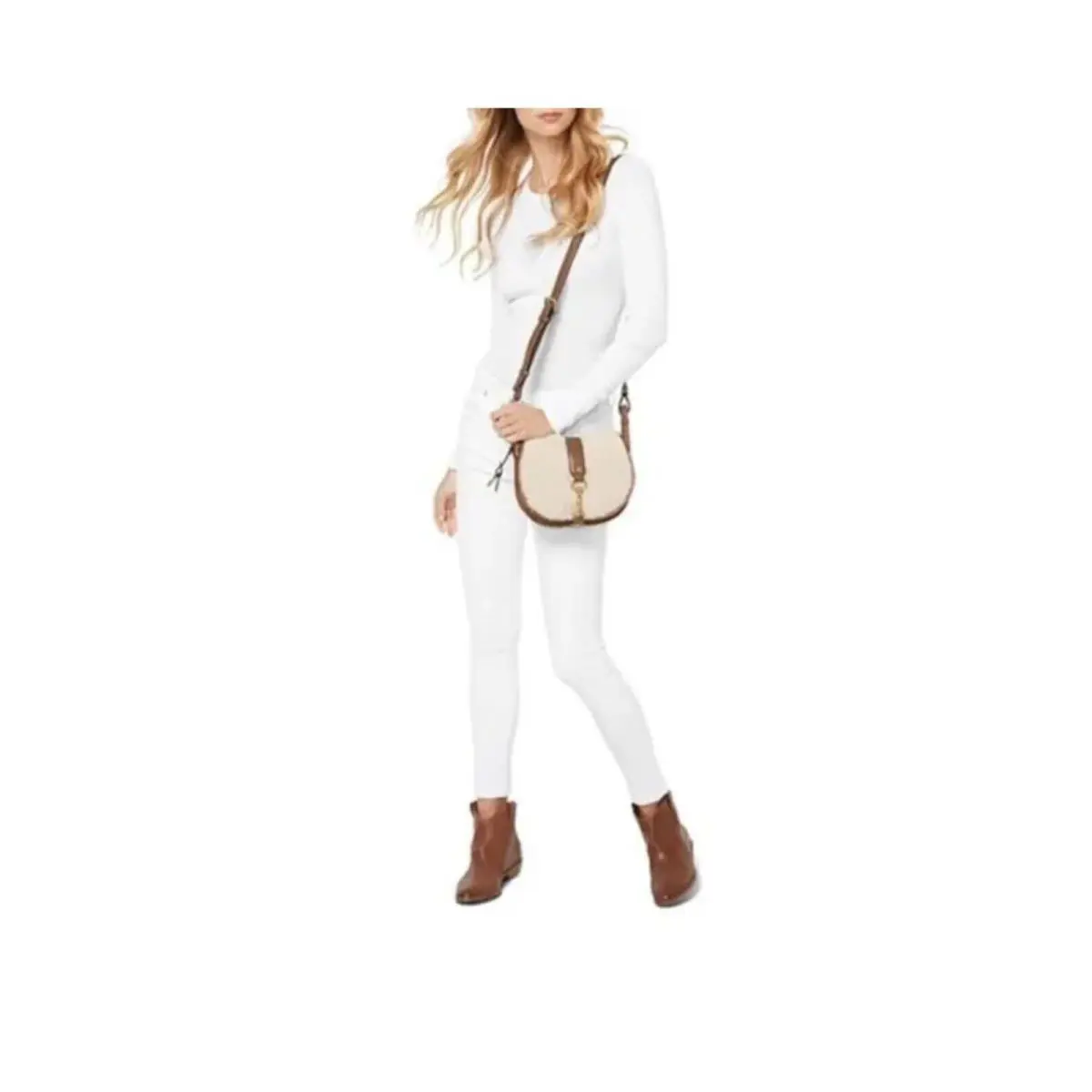 Michael Kors Crossbody Bag Jamie Medium Saddle Suede Shoulder Bag