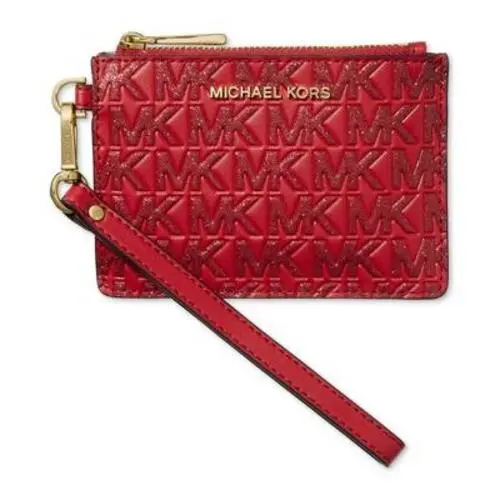 Kors Logo Jet Set Small Coin Purse Gift Box Crimson Red