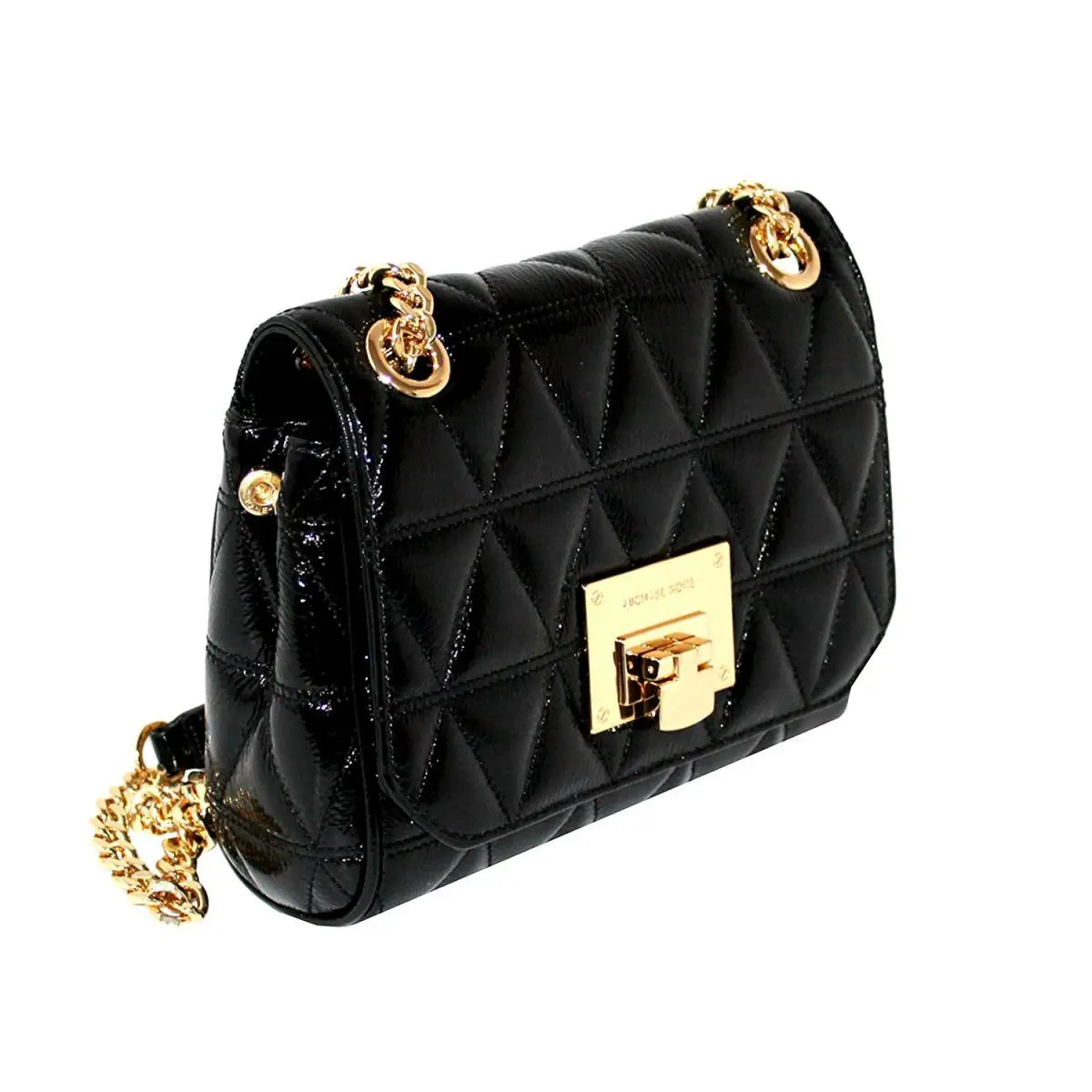 Michael Kors Vivianne Quilted Patent Leather Small Shoulder Crossbody Bag