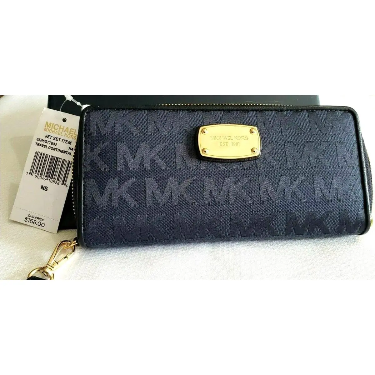 Michael Kors Jet Set Travel Continental Zip Around Navy 35H5GTTE3J