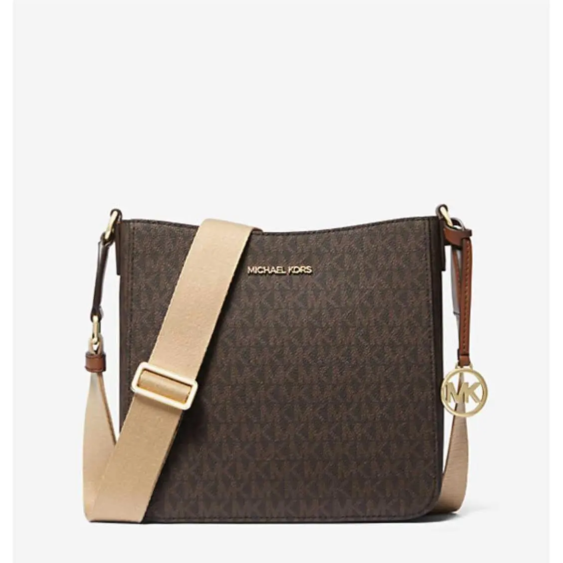 Newmichael Kors Jet Set Travel Small Signature Logo Mesenger Bag Brown by Michael Kors