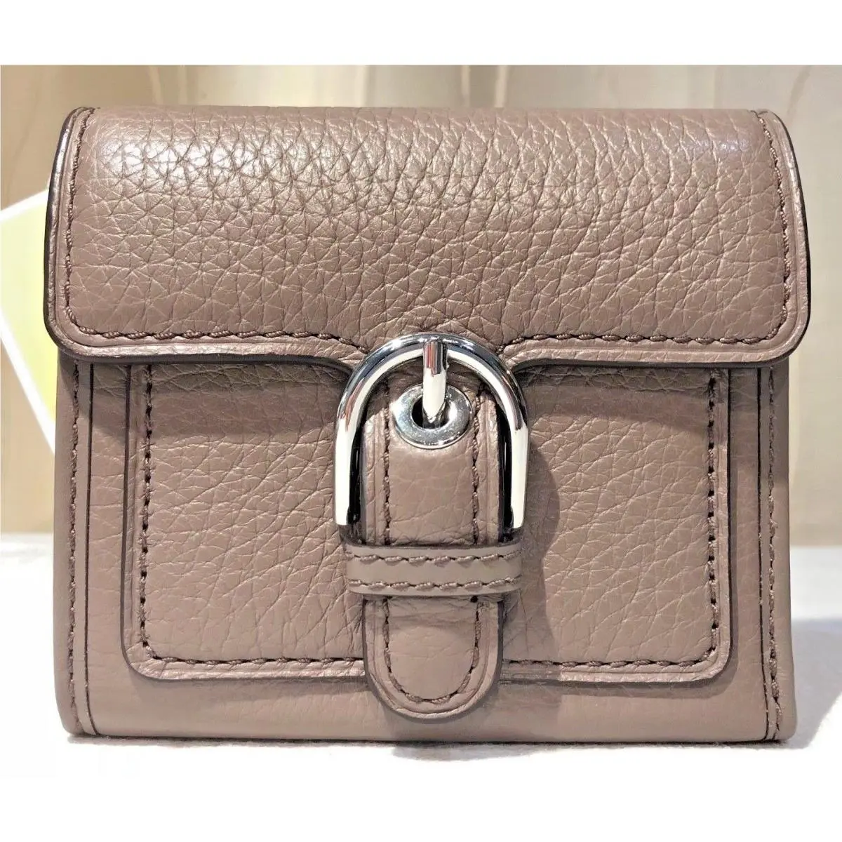 Michael Kors MK Cooper Bifold Leather Wallet Cinder Snap Closure Buckle Accent