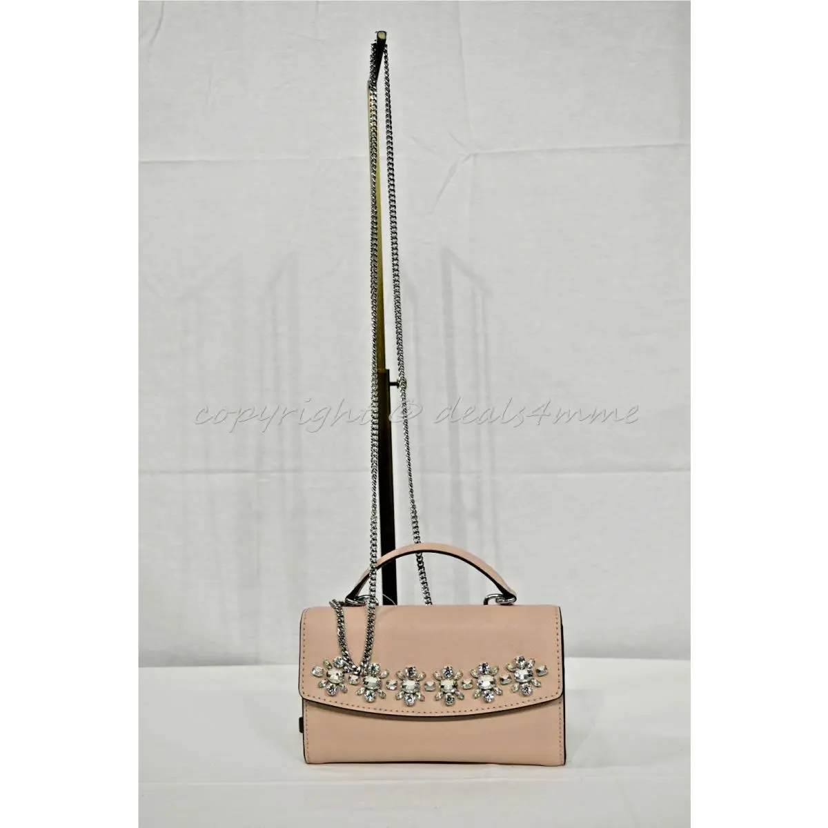 Michael Kors Ava Jewel Large Phone Wallet/ Clutch/ Crossbody Bag in Ballet Pink