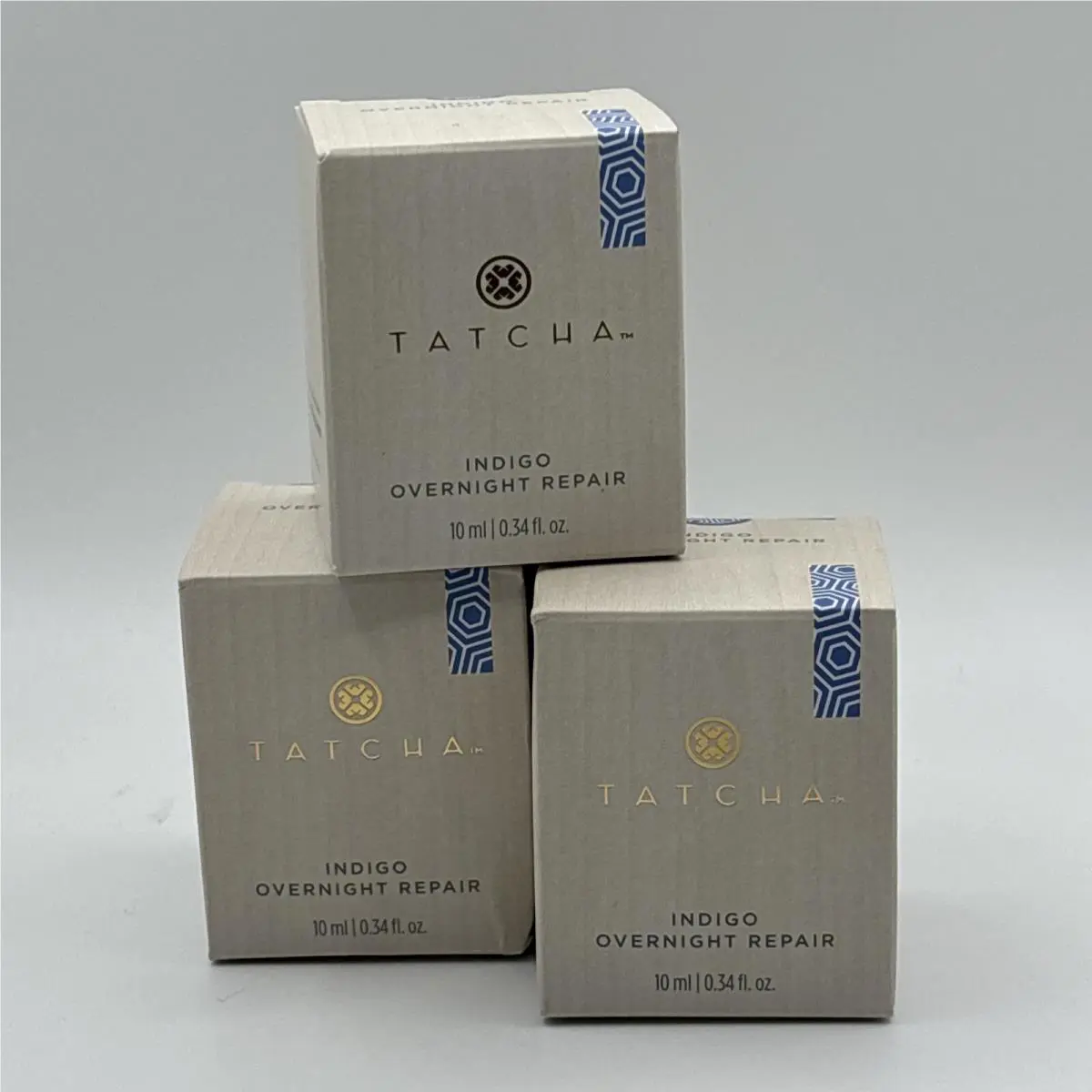 3X Tatcha Indigo Overnight Repair Serum In Cream Travel SZ 10ml/0.34oz Each