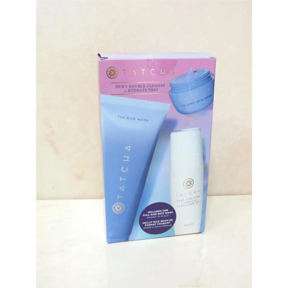 Tatcha Dewy Double Cleanse + Hydrate Trio Boxed