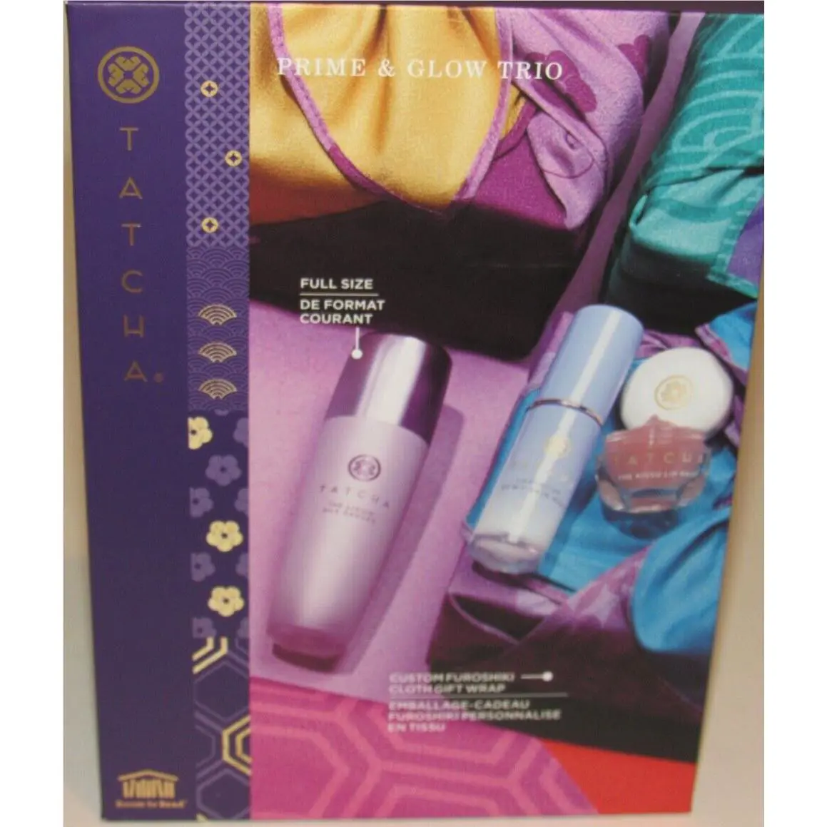 Tatcha The Liquid Silk Canvas Primer 1 Oz + Dewy Skin Mist Kissu Lip Mask Set