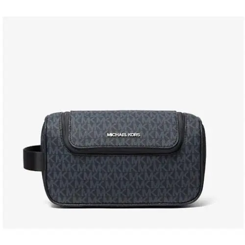 Men`s Michael Kors Blue Toiletry Bag Vanity Cooper Logo