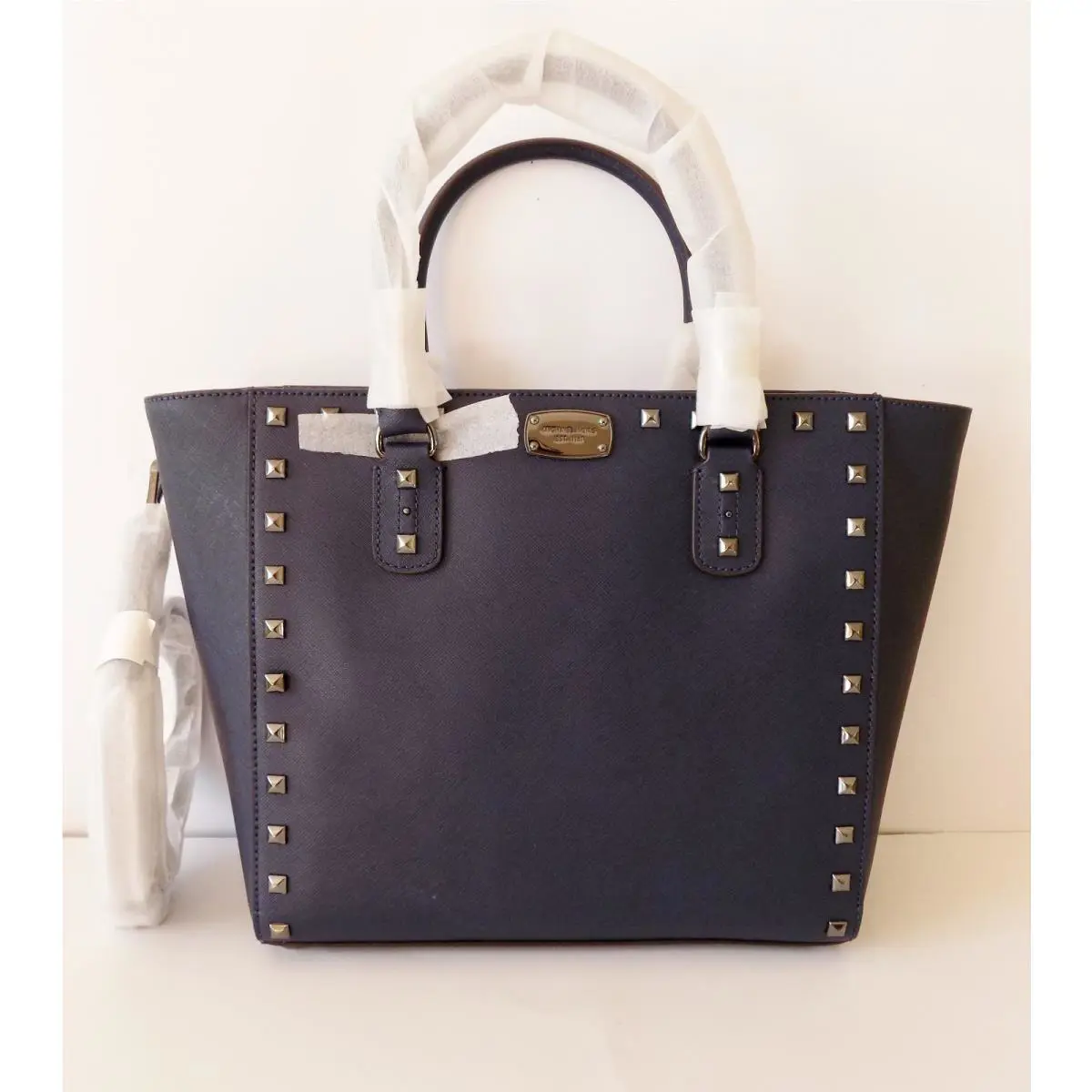Michael Kors Saffiano Studded Large Tote Navy