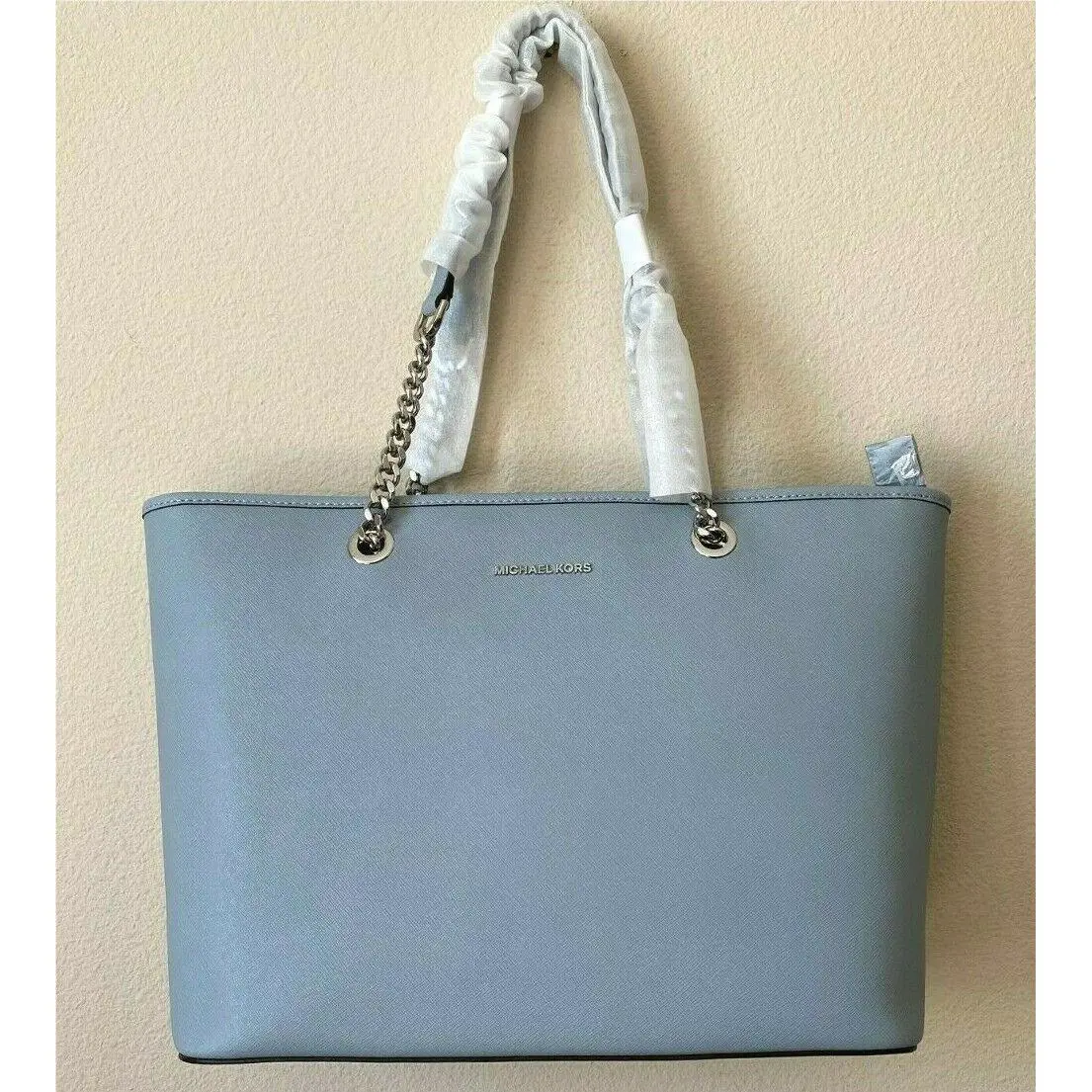 Kors Jet Set Travel Chain Top Zip Tote Dusty Blue 30T6SJ8T6L