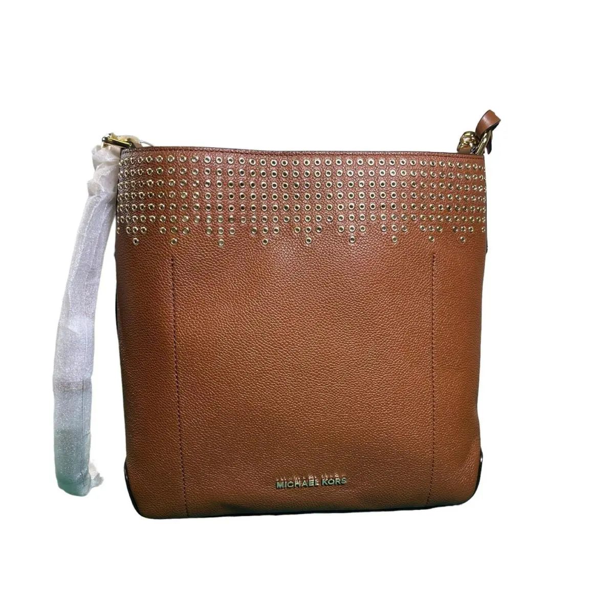 Michael Kors Leather Bucket Tote Bag Purse Brown/gold