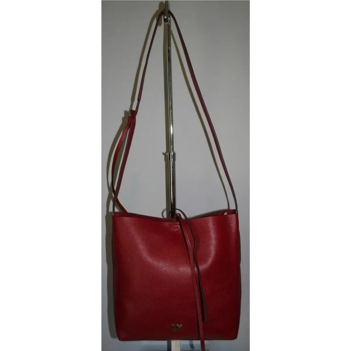 Michael Kors Junie Large Messenger Maroon Leather 30T8TX5M3L