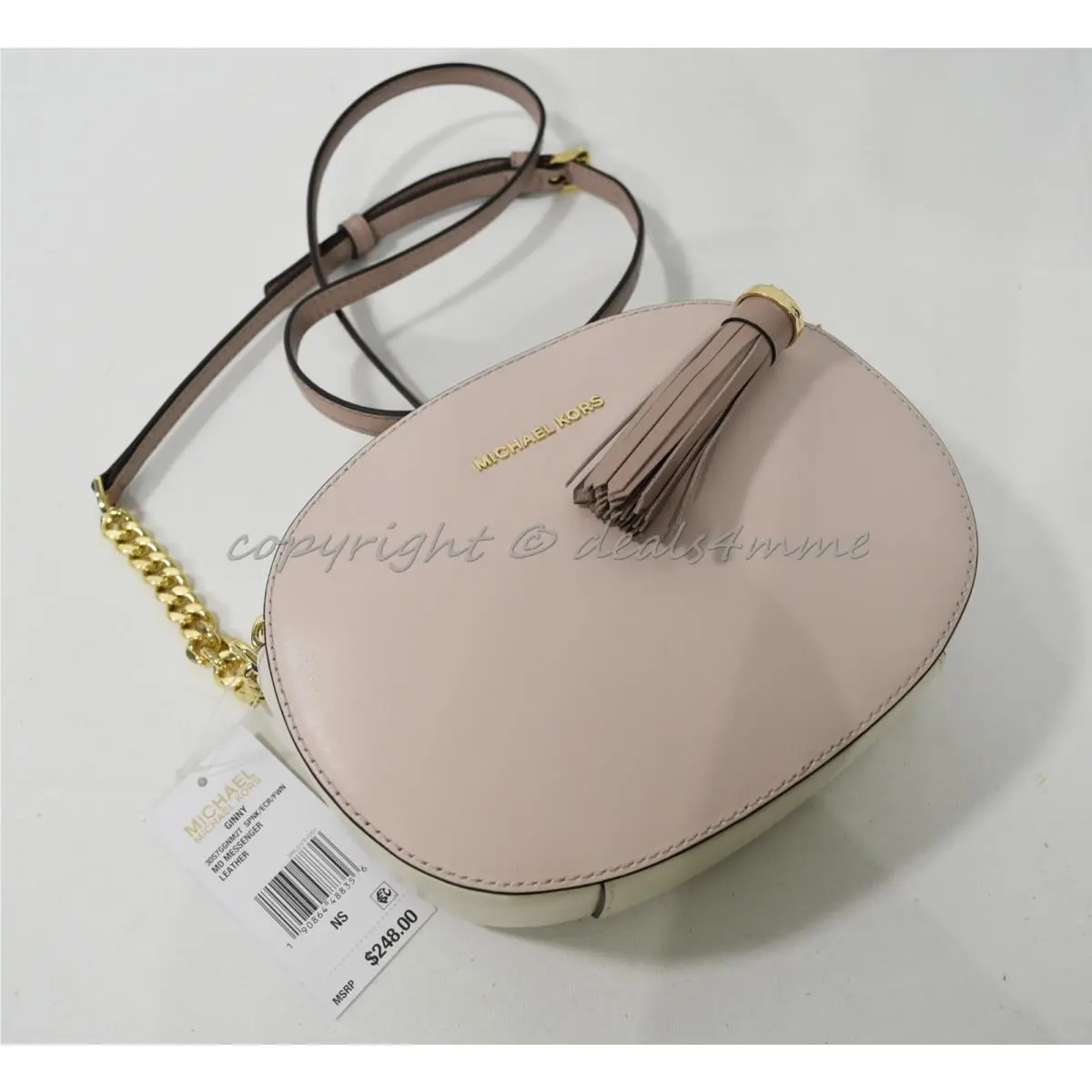 Michael Kors Ginny Medium Coloblock Leather Messenger Shoulder/crossbody Bag