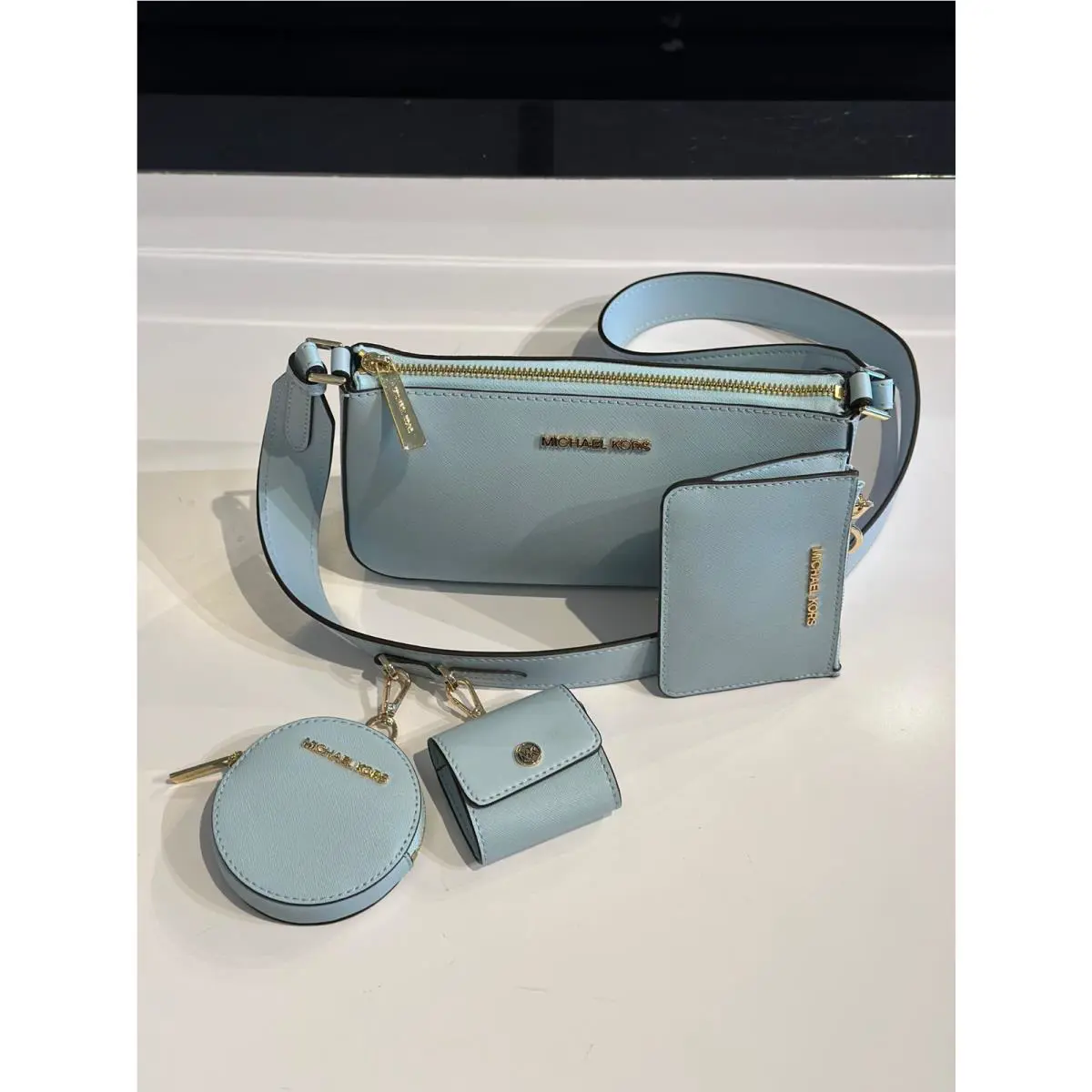 Michael Kors Small Lady Crossbody Handbag Messenger Purse Bag +coin Pouch Wallet