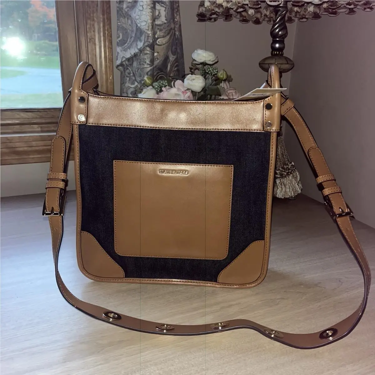 Michael Kors Sullivan Large North South Messenger Purse Denim Ship Free