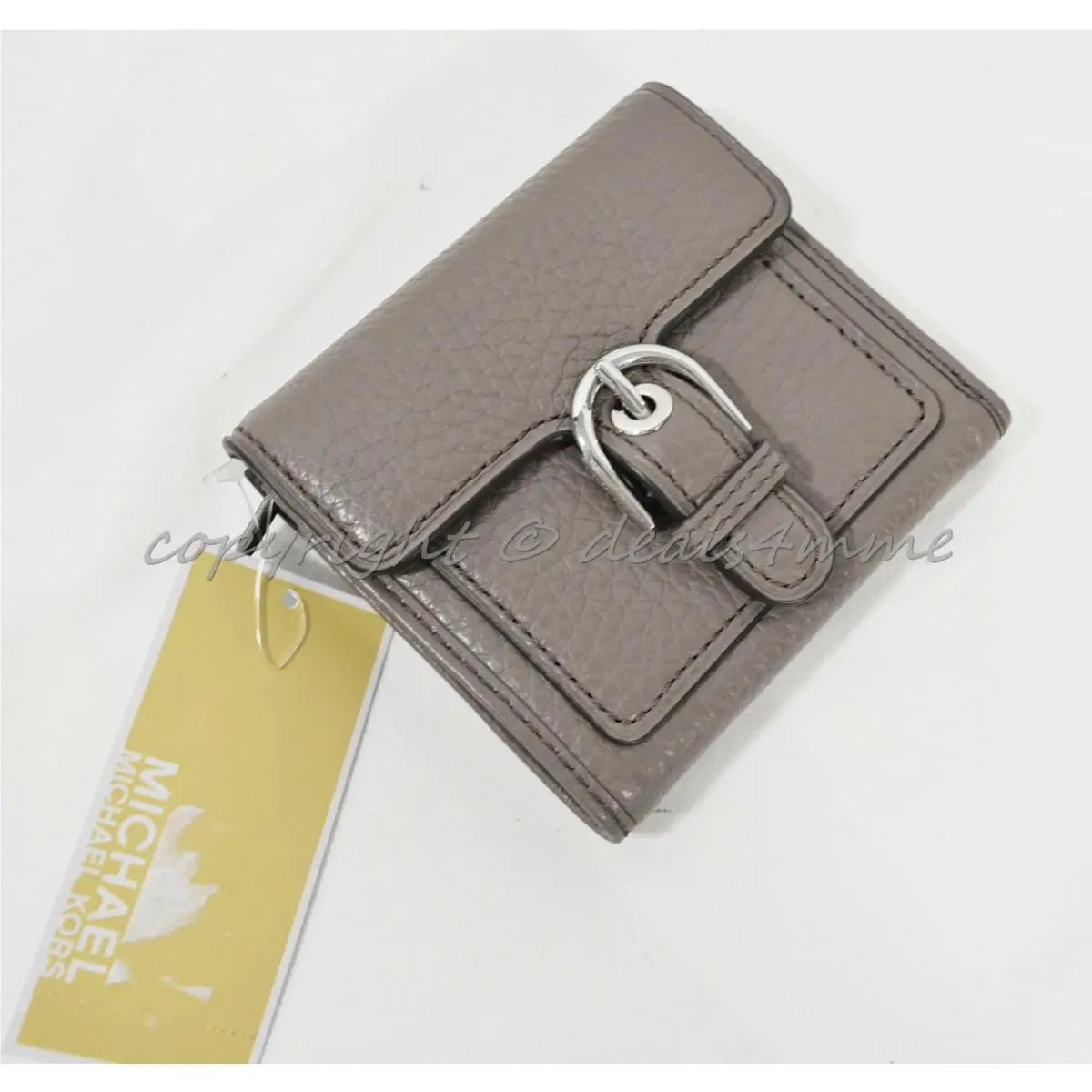 Michael Kors Cooper Medium Leather Carryall Card Holder . Small Wallet in Cinder