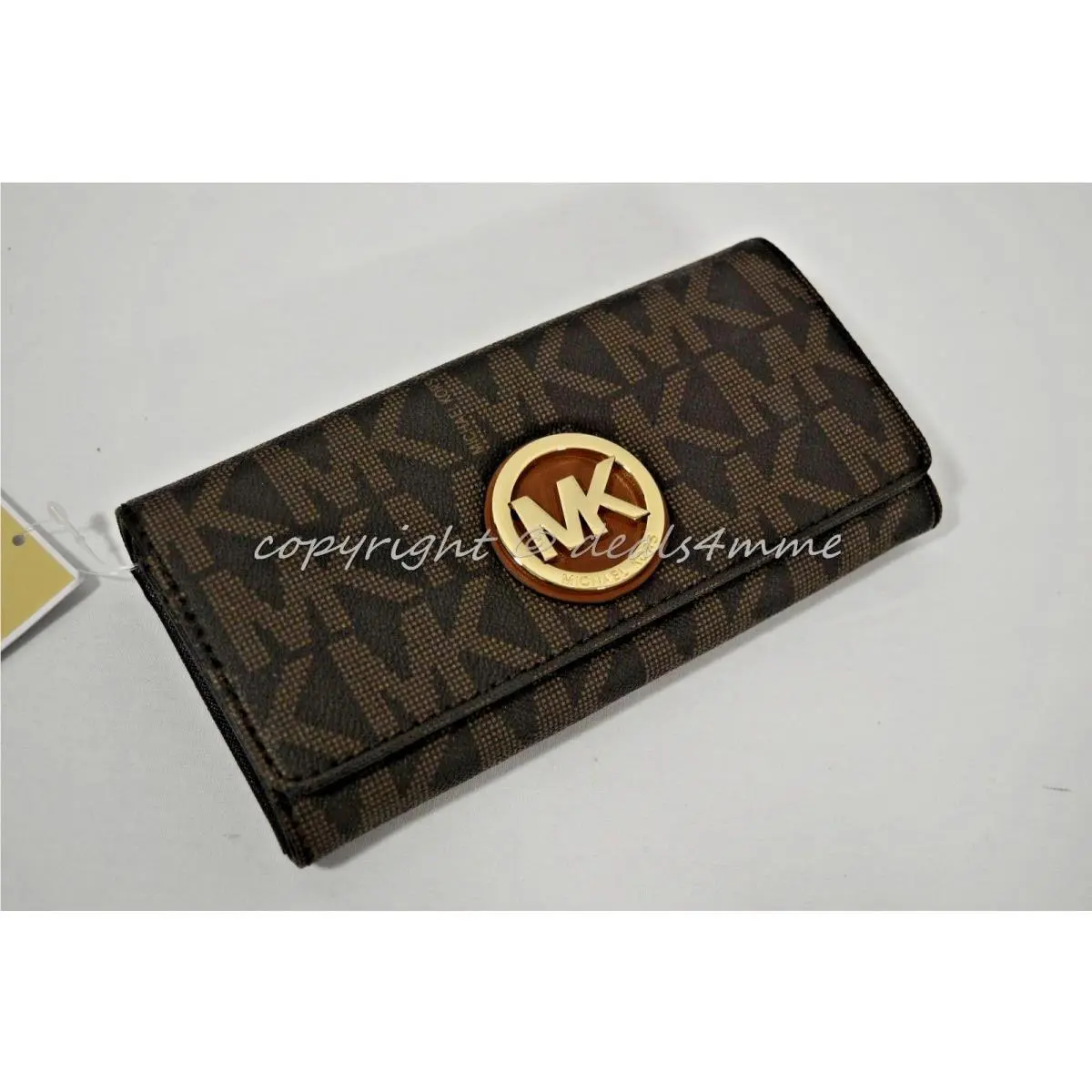 Kors Signature MK Pvc Fulton Carryall Wallet in Brown