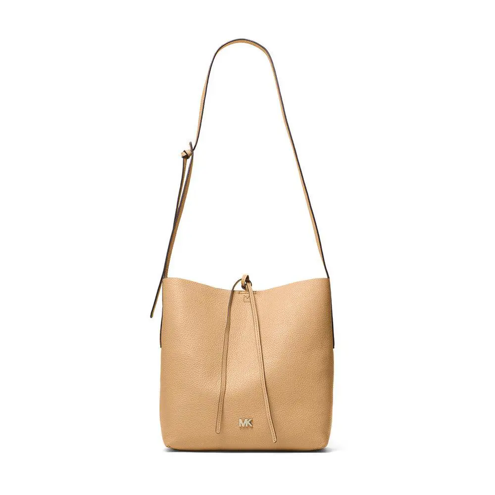 Kors Junie Large Pebbled Leather Messenger - Butternut - Exterior: Butternut
