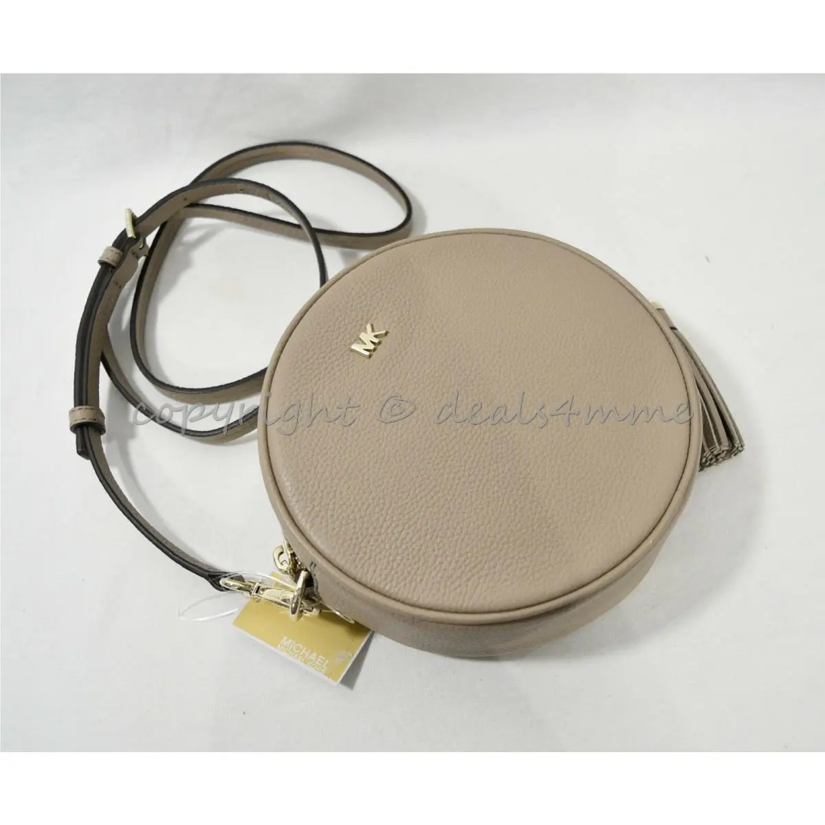 Michael Kors 32T8TF5N3L Pebbled Leather Canteen Crossbody /shoulder Bag Truffle