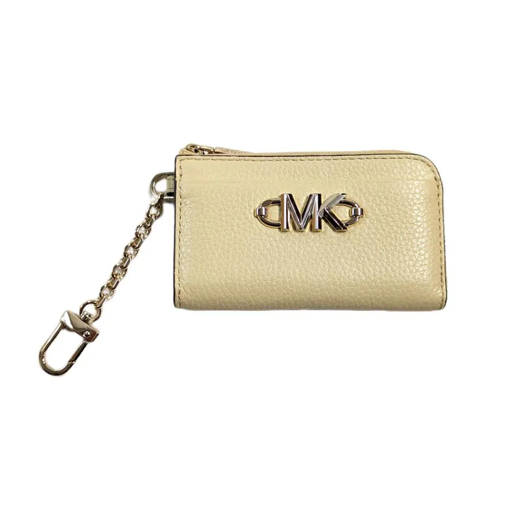 Kors Cream Leather Zip Card Case