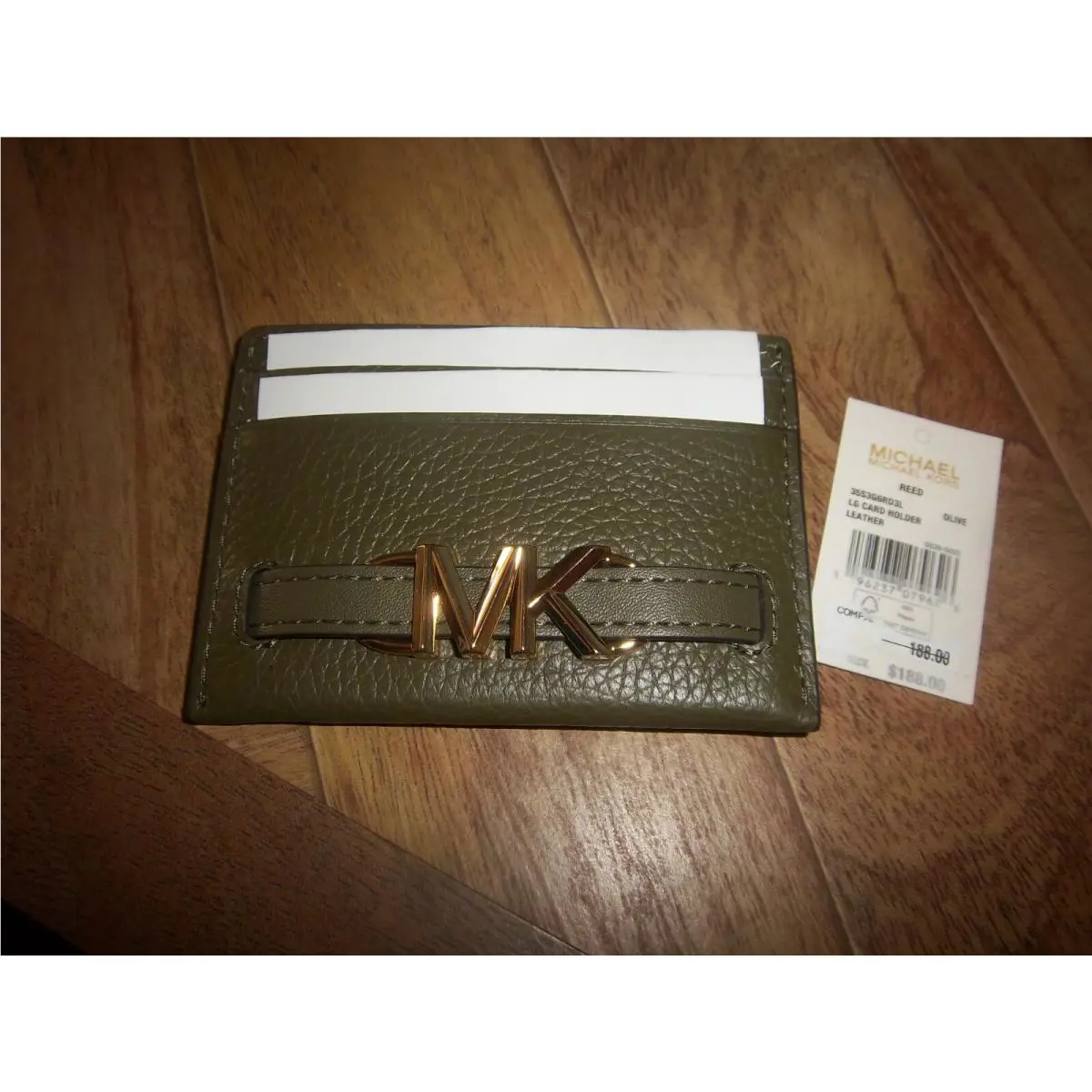 Green/gold Michael Kors Small/slim Id/wallet