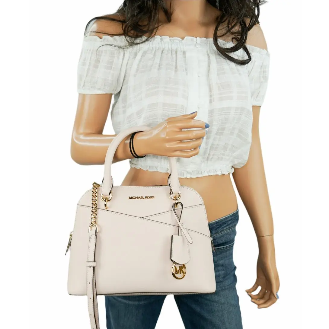 Michael Kors Jet Set Travel Medium Dome Satchel Shoulder Crossbody Bag Pink