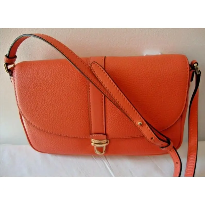 Michael Kors Charlton Large Leather Crossbody Pink Grapefruit Purse Bag