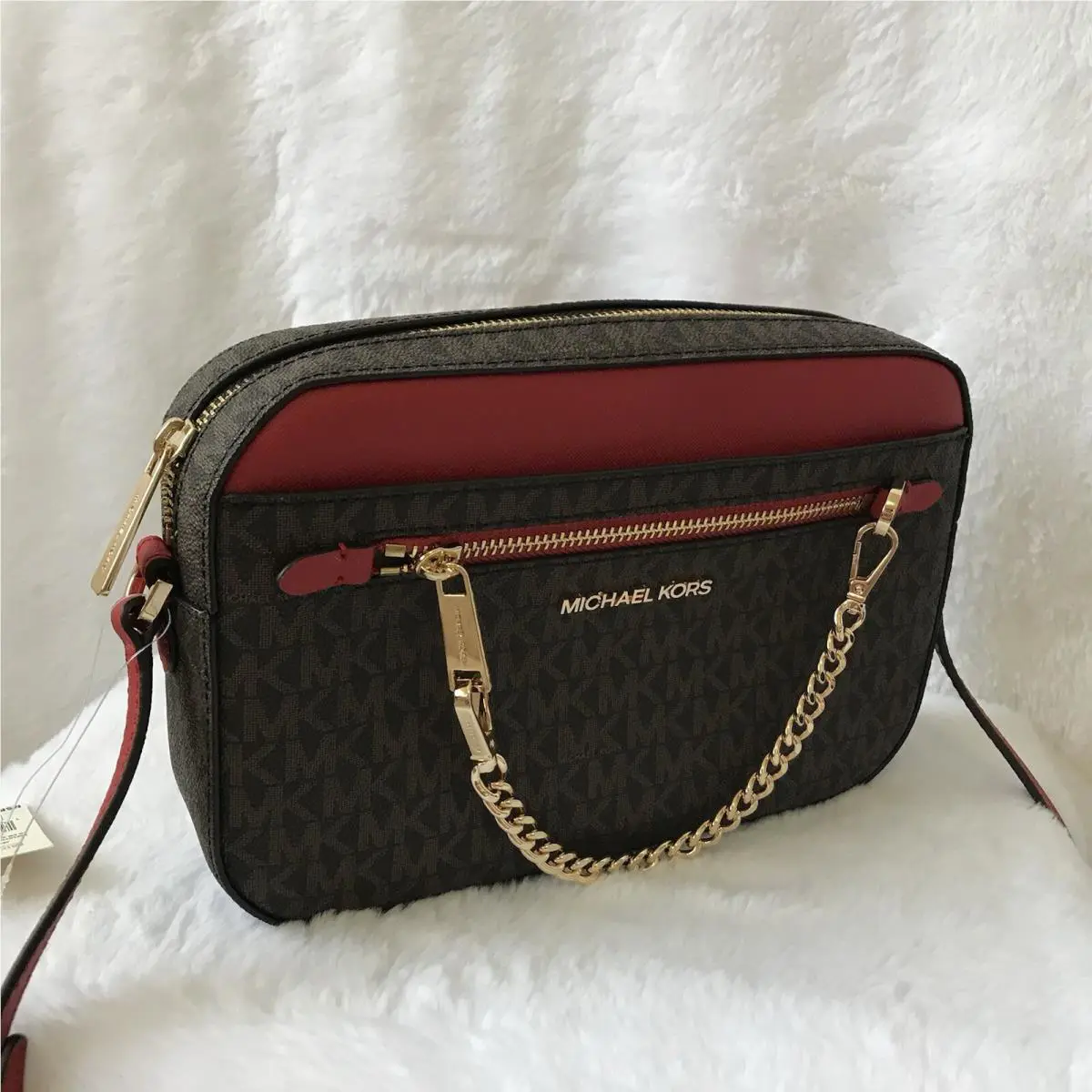 Michael Kors Women Crossbody Bag Handbag Purse Messenger Brown Flame