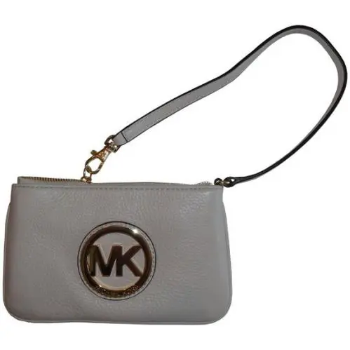New-michael Kors Fulton Vanilla White Pebbled Leather Wristlet Clutch Wallet by Michael Kors