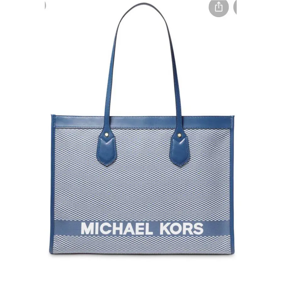 Michael Kors Bay Large East West Shoulder Tote Vintage Blue