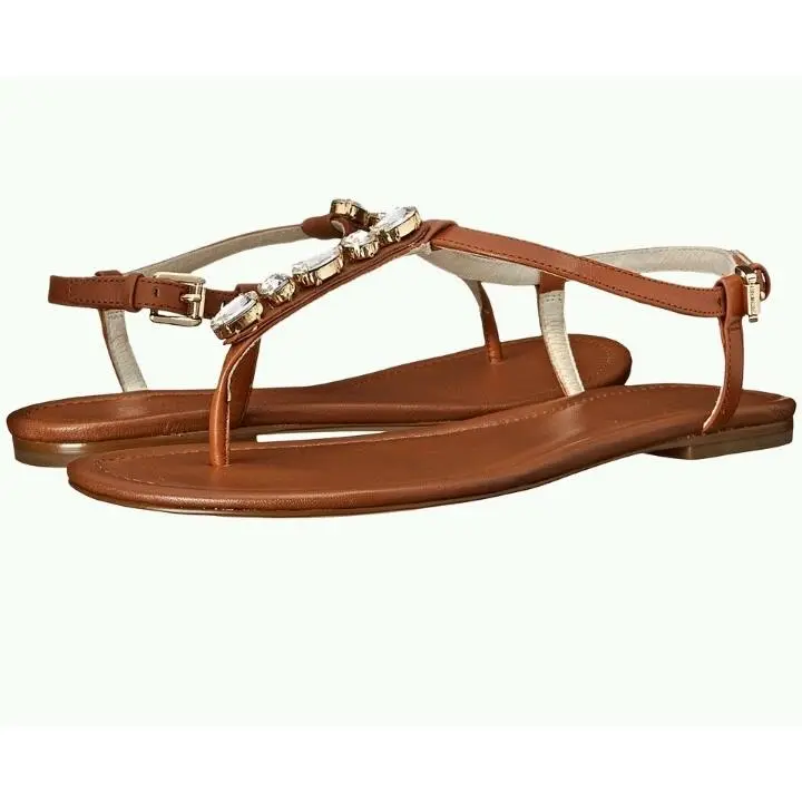 Kors Jayden Jeweled Flat Thong Sandals Size 11