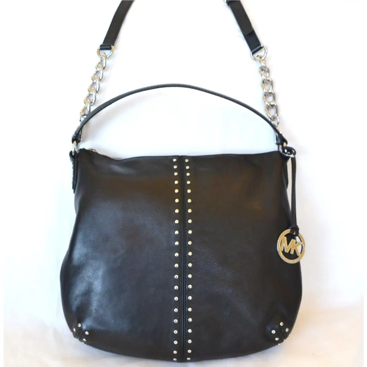 Michael Kors Set Black Silver Tone Astor Crossbody Shoulder+bag Purse