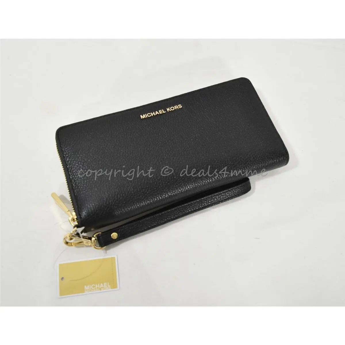 Michael Kors Mercer Money Pieces Leather Continental Wallet / Wristlet in Black