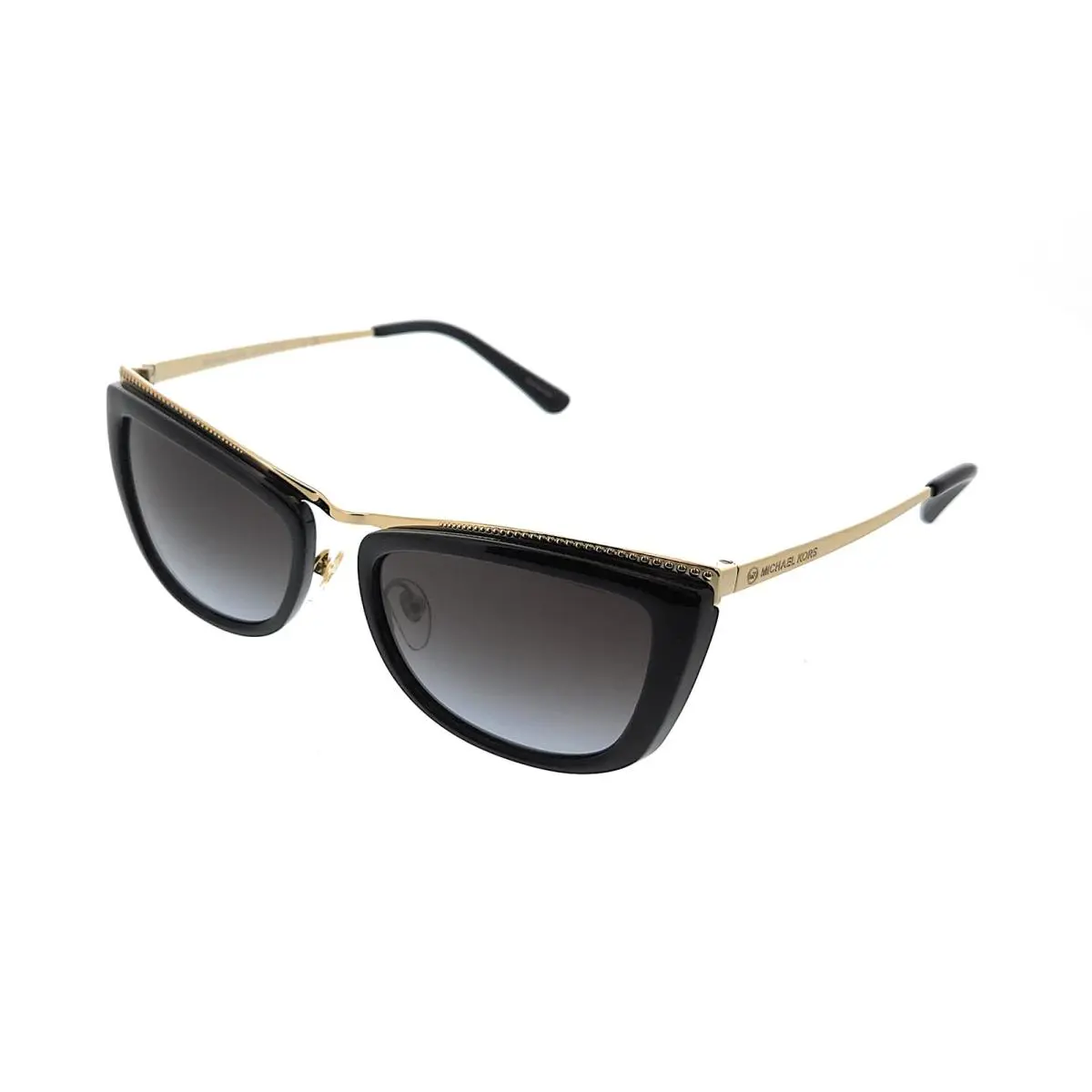 Michael Kors 0MK1064 10148G Zaria Light Gold- Black Cat Eye Sunglasses