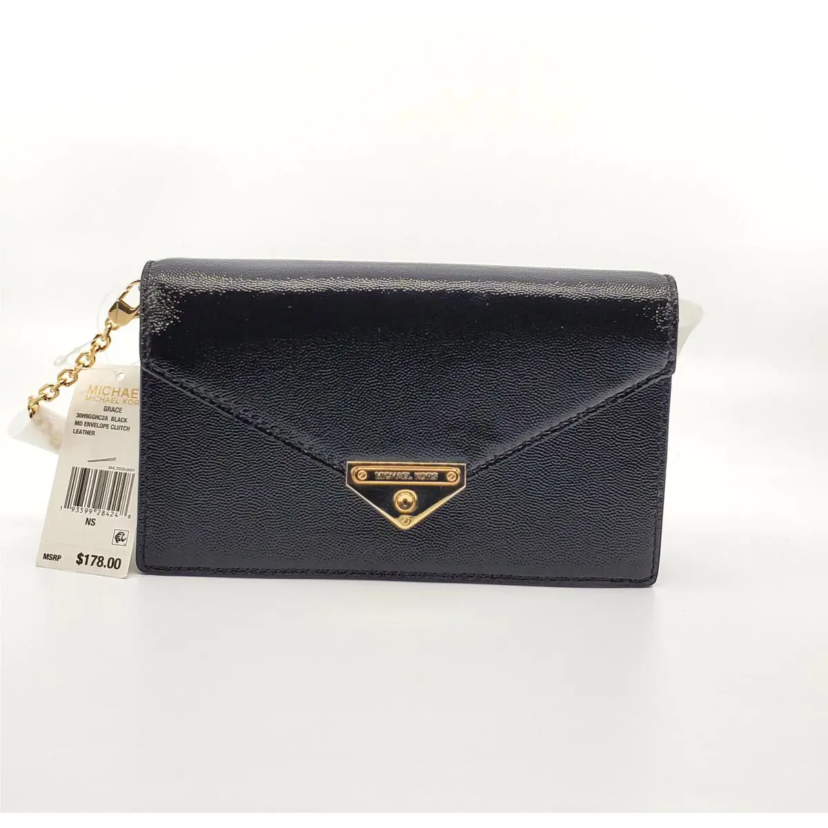 Michael Kors Grace Small Patent Leather Envelope Clutch