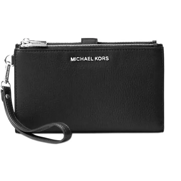Michael Kors Adele Double-zip Pebble Leather Phone Wristlet