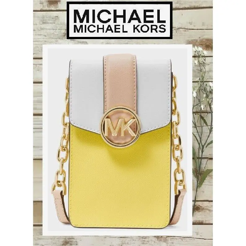 Michael Kors Carmen SM N/s Phone X-body Bag In Sunshine Multi Vegan Leather