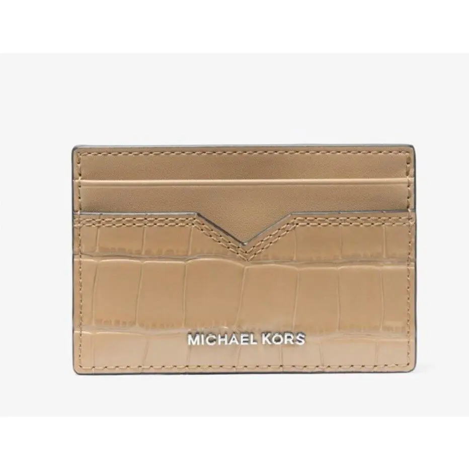 Michael Kors Hudson Crocodile-embossed Leather Card Case