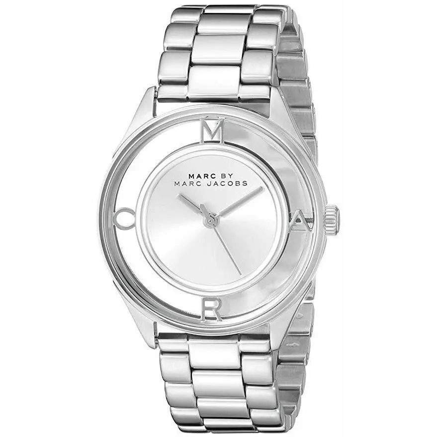 Marc by Marc Jacobs Women`s MBM3412 Tether Analog Quartz Silver-tone Watch - Dial: Silver, Band: Stainless steel, Manufacturer Face: Silver
