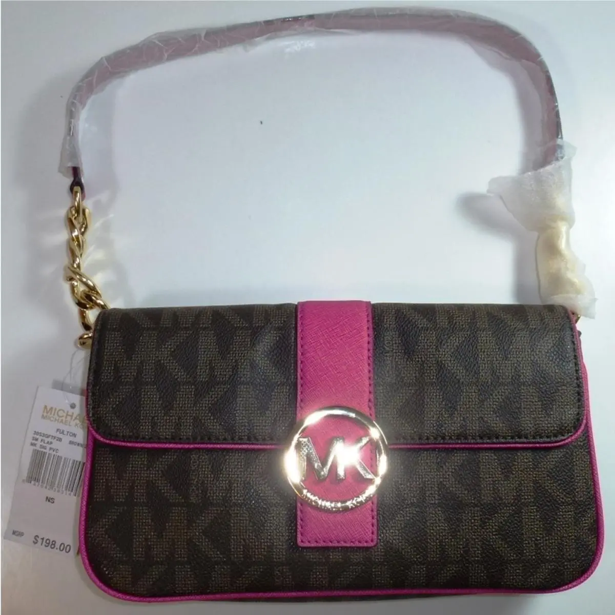 Michael Kors Black and Pink Shoulder Bag Purse K84
