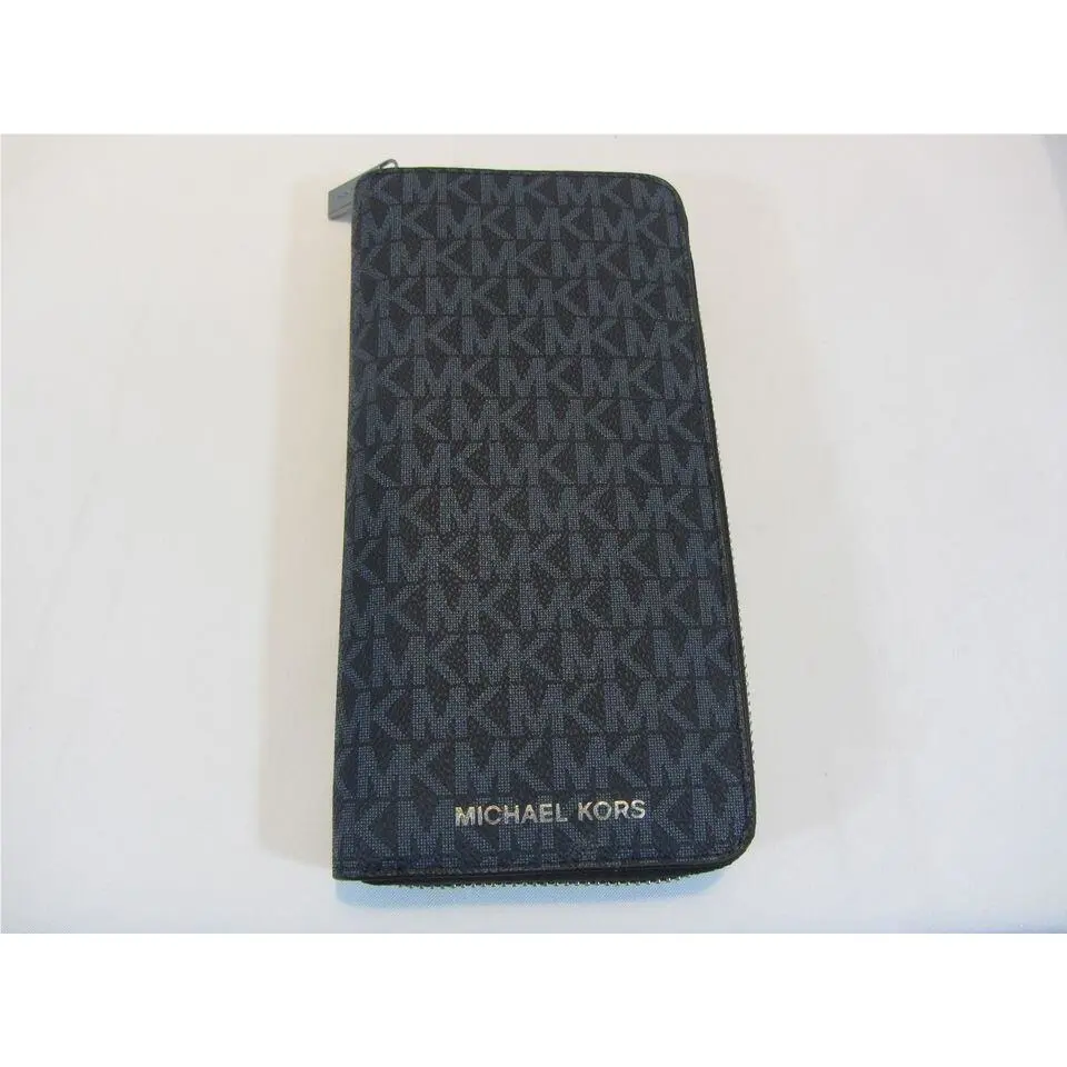 Michael Kors Cooper Signature Zip Around Tech Wallet - Navy Blue