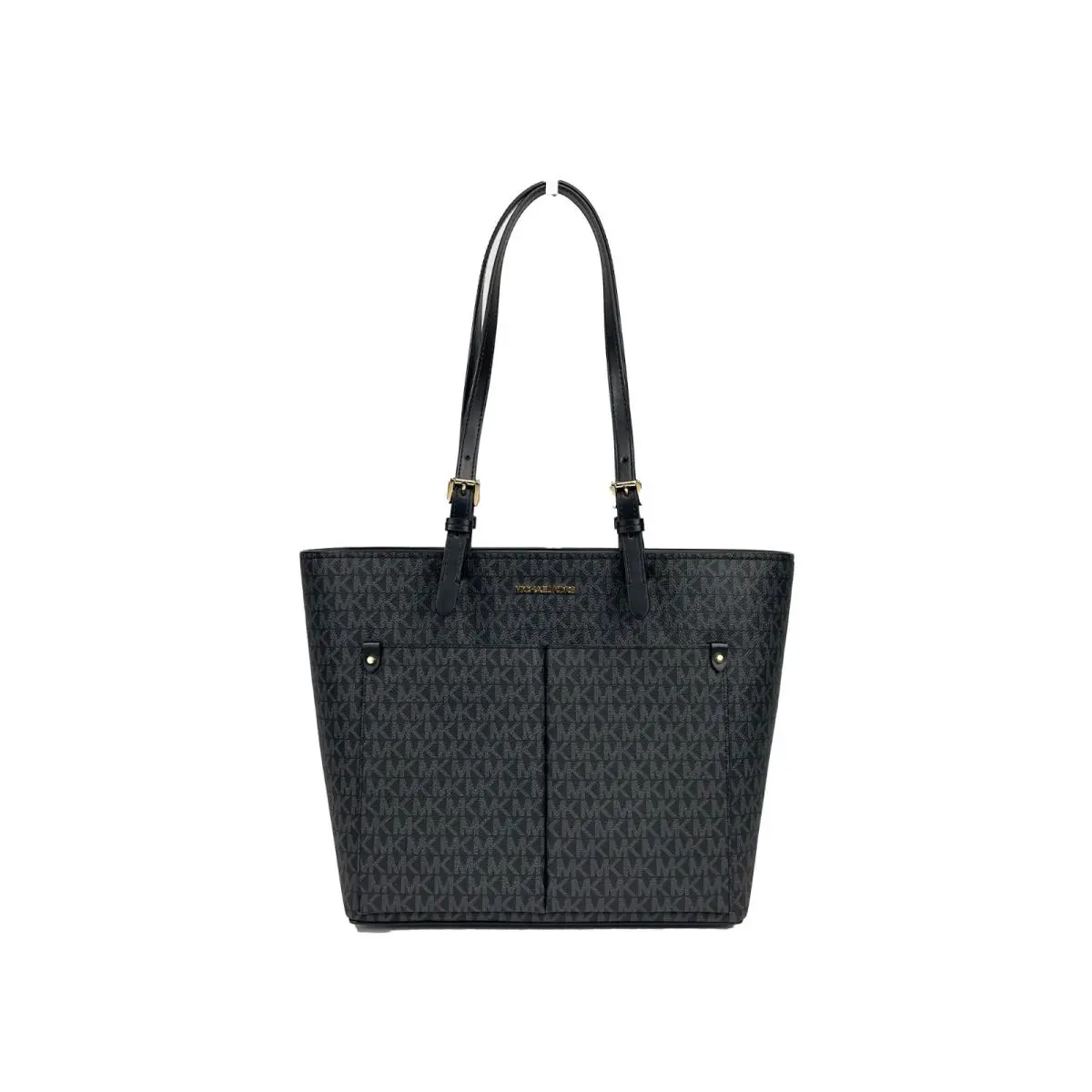 Michael Kors Jet Set Medium Black Double Pocket Tote Bag
