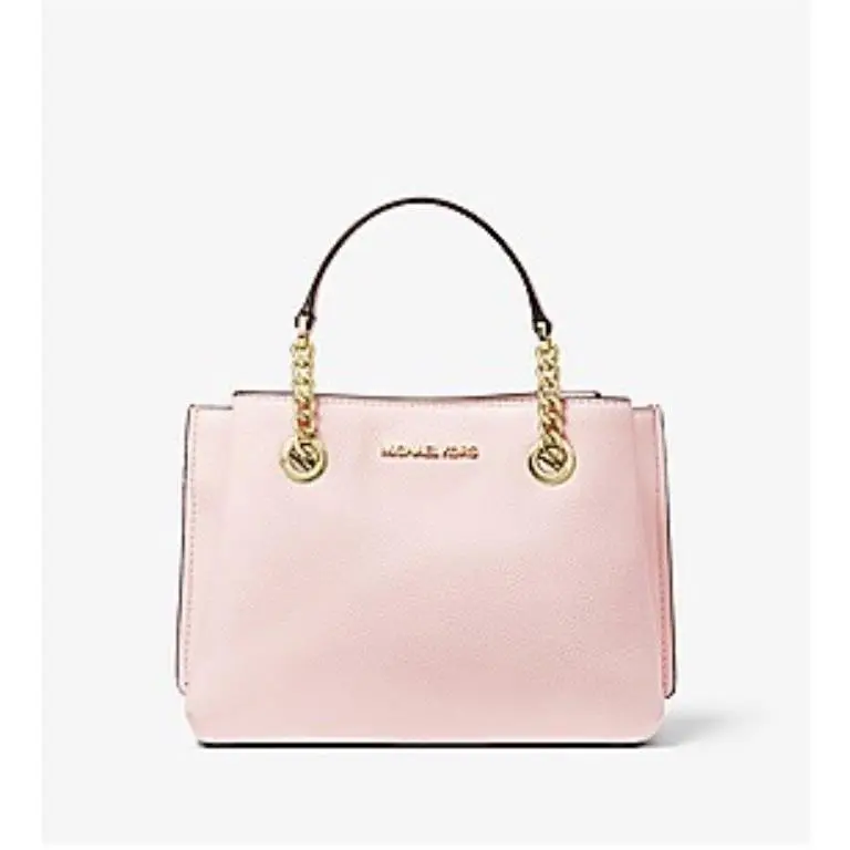 Michael Kors Teagan Mini Pebbled Leather Messenger Bag Powder Blush