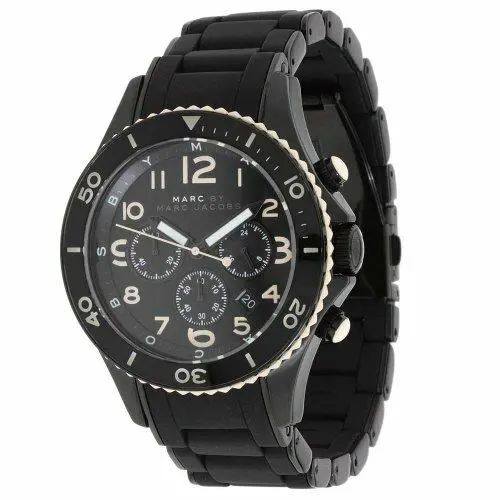 Marc by Marc Jacobs Black Dial Stainless Steel Chrono Quartz Mens Watch MBM2583